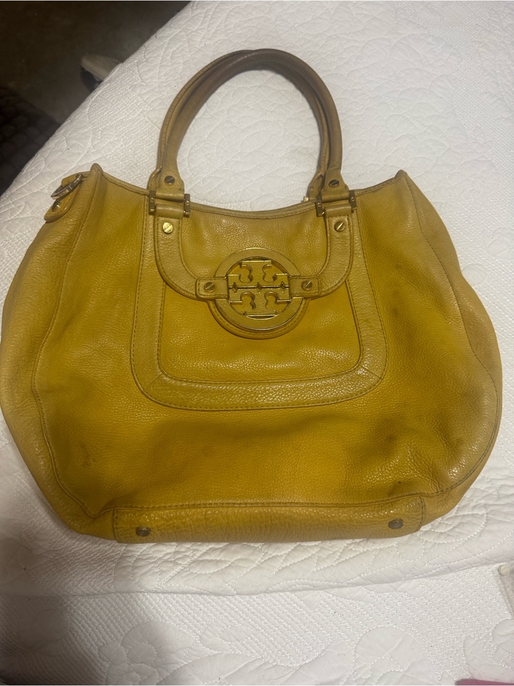 Tory Burch Yellow Leather Tote